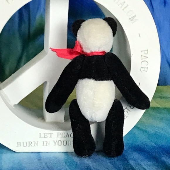 Vintage Cottage Collectible Miniature Panda Bear Collectible Teddy Bear - Picture 9 of 12